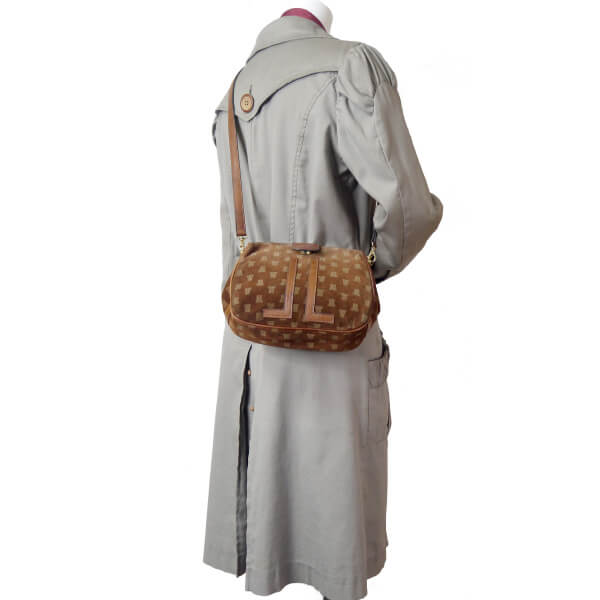 Lanvin ロゴグラムスエード ドクターズバッグ(茶)