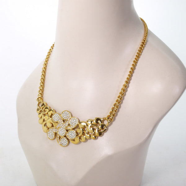 LANVIN ジルコニア大ぶりネックレス(ゴールド)