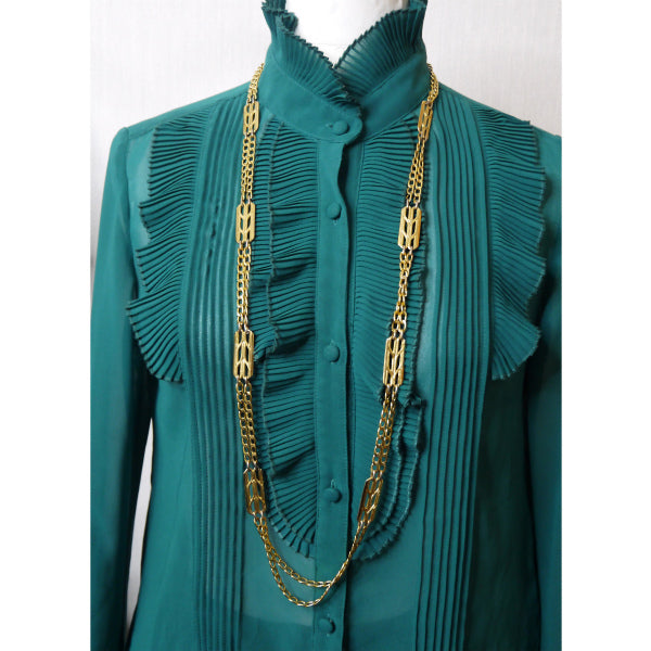 LANVIN ヴィンテージ ロングネックレス(ゴールド)