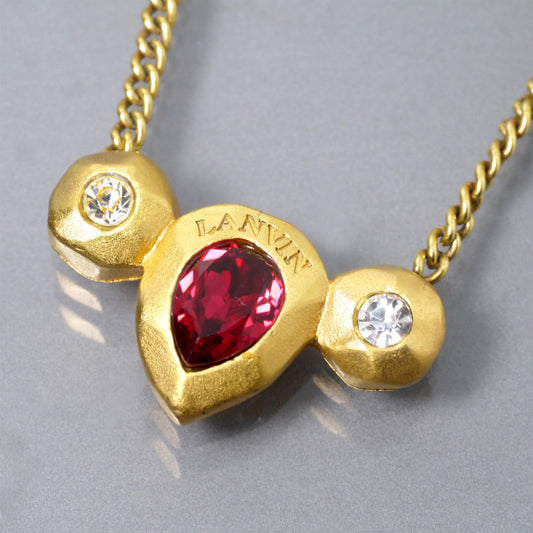LANVIN レッドストーン エンジェルネックレス(ゴールド)