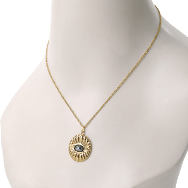 LANVIN ブラックストーン ネックレス(ゴールド)