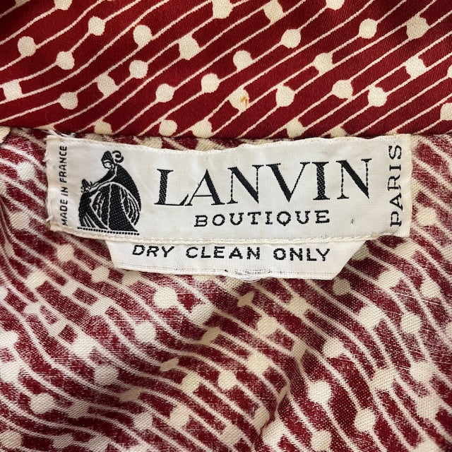 LANVIN ドット柄vintageワンピース(赤)