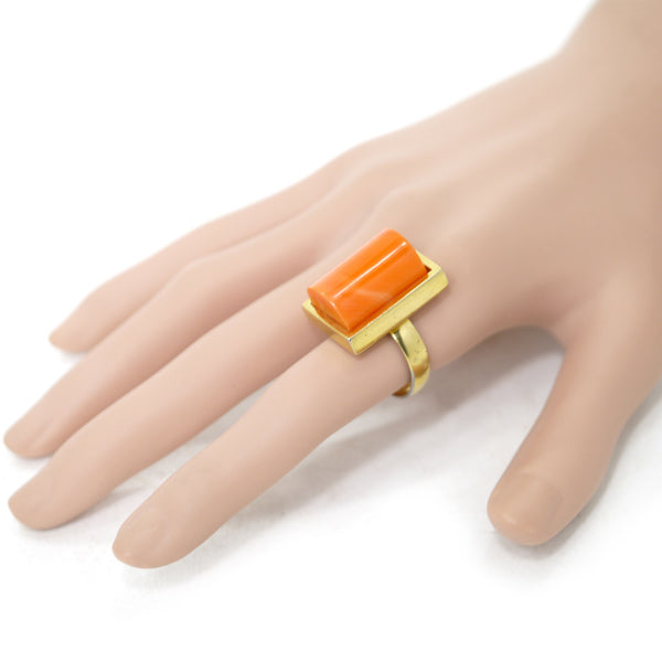 LANVIN オレンジストーン リング(ゴールド)