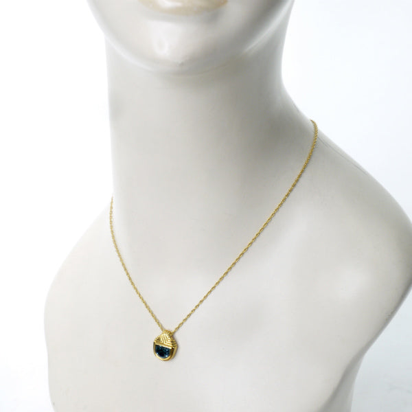 LANVIN LLロゴ×ブルーストーン ネックレス(ゴールド)