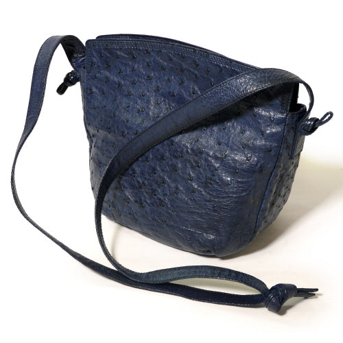 LOEWE オーストリッチ斜めがけショルダー(青)