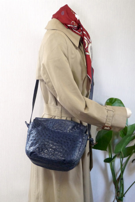 LOEWE オーストリッチ斜めがけショルダー(青)