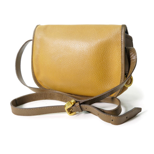 LOEWE アナグラムロゴ レザーショルダー(黄)