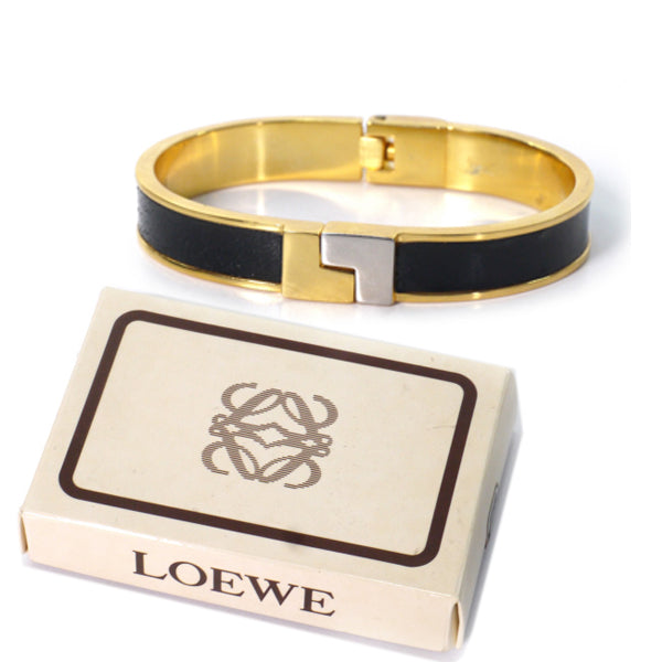 【LOEWE】ビンテージ ゴールド ブレスレット LOEWE ゴールド×レザー ブレスレット(箱付き ) – Vintage Shop Rococo