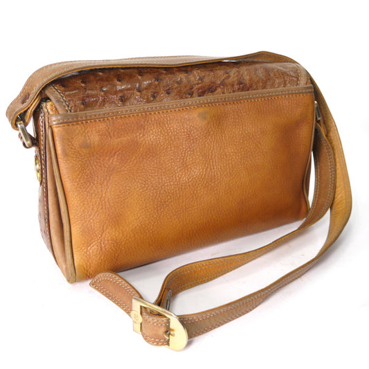 ENRIQUE LOEWE KNAPPE オーストリッチ総革ショルダー(茶)