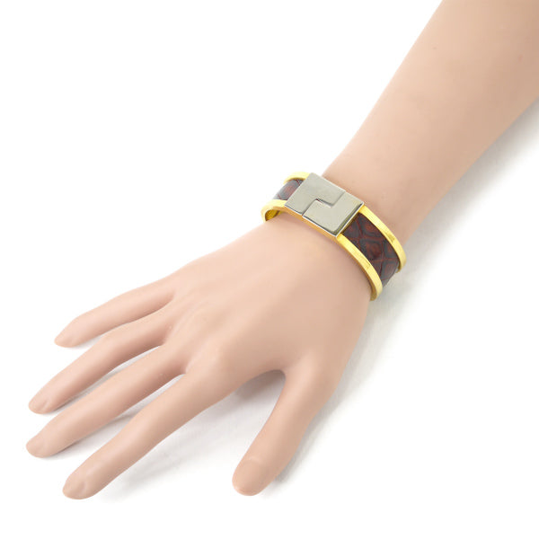 LOEWE ゴールド×クロコレザー ブレスレット(箱付き )
