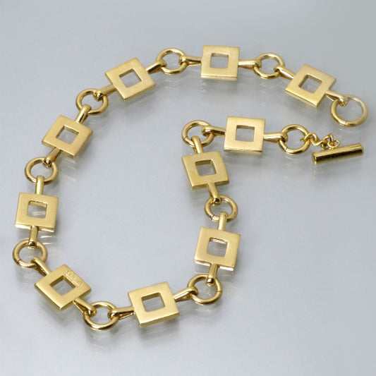LOEWE スクエアチェーンネックレス(ゴールド)
