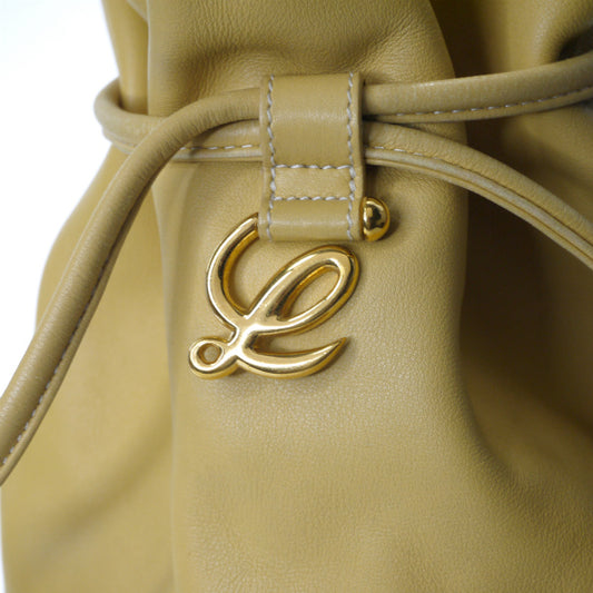 LOEWE 巾着レザーショルダー(イエロー)