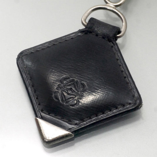 LOEWE アナグラムロゴレザーキーリング (黒)