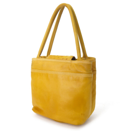 LOEWE オーストリッチ/ロエベナッパ ミニトート(黄)