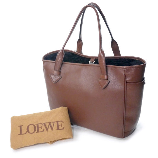 LOEWE ヘリテージ レザートートバッグ(茶)