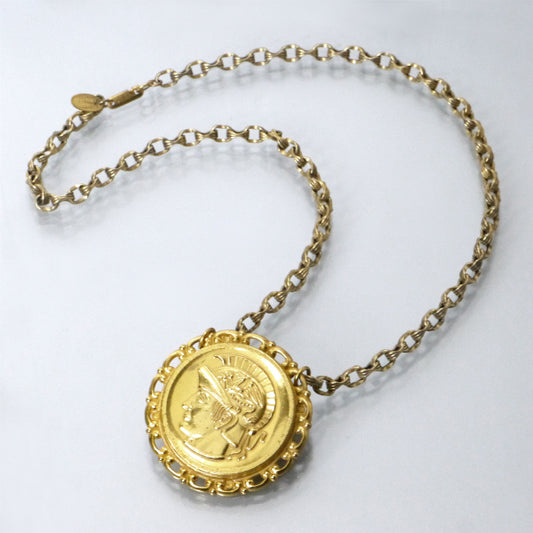 MIRIAM HASKELL 80sコインモチーフ ネックレス&ブローチSET