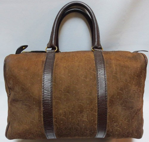 Old Dior本皮トロッター柄 ボストン(茶)小
