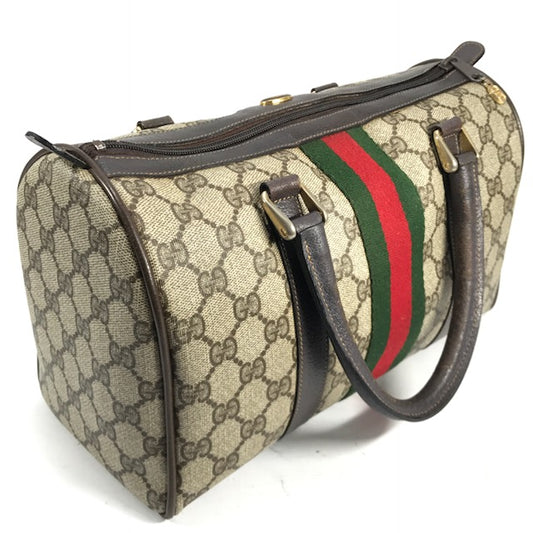 OLD Gucci 定番ボストン(茶・中)
