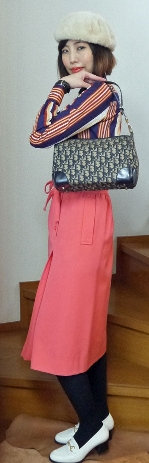 OLD Dior トロッター長方形ショルダー紺