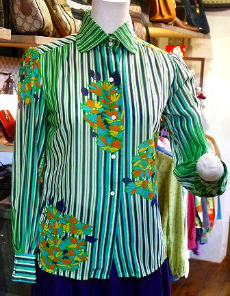 Christian Dior ヴィンテージブラウス(緑系)