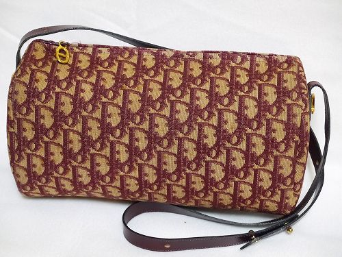 Old Dior筒型ショルダー(トロッター赤系)