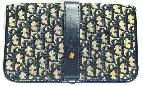 Old Dior 紺トロッター柄 クラッチバッグ