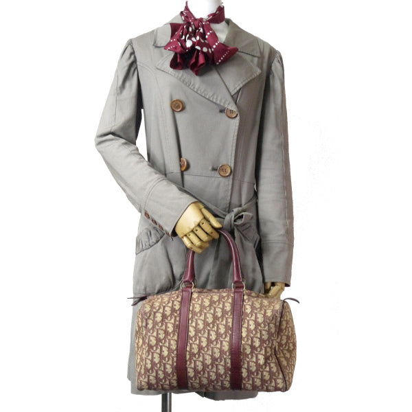 OLD Dior トロッター柄 定番ボストン(赤/中/定番ライン)