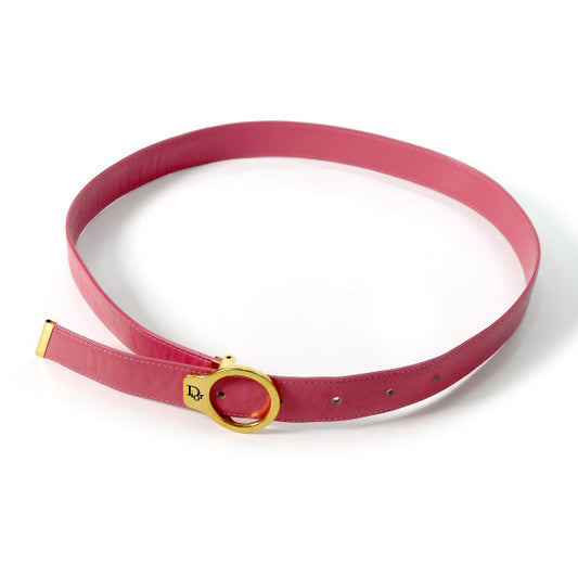 OLD Dior ロゴバックル本革ベルト(ピンク)