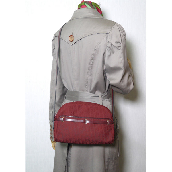 OLD Dior トロッター柄 半円斜め掛けショルダー(赤)