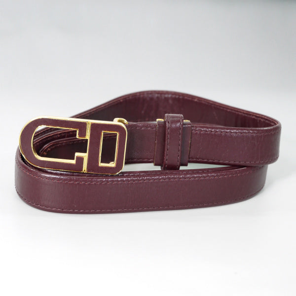 Old Dior ロゴバックル レザーベルト（ボルドー） – Vintage Shop Rococo