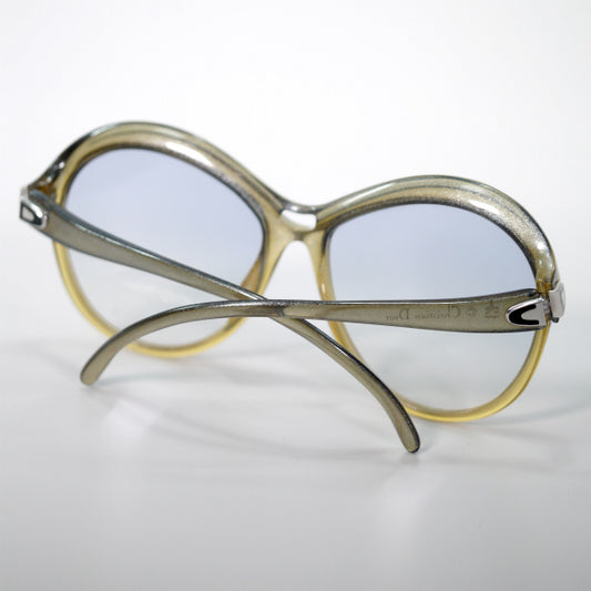 OLD Dior クリアパール 70sサングラス(青×黄)