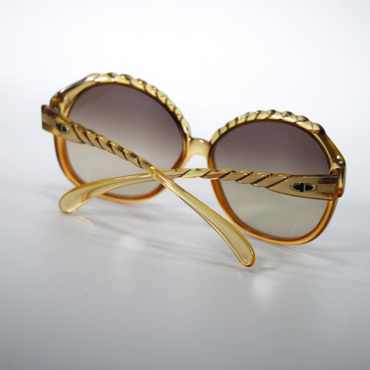 Old Dior ロープデザイン 70sサングラス(琥珀色)