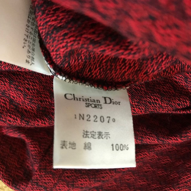 Old Dior ダイヤ柄ハイネックTシャツ(赤)