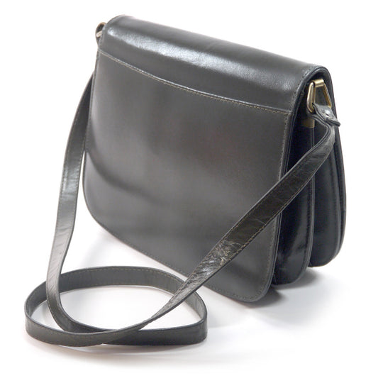 Old Dior 総革ロゴプレート半円ショルダー(グレージュ)