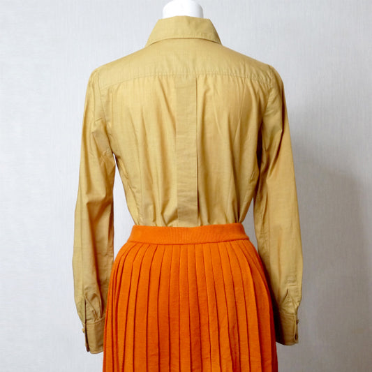 Old Dior コットン丸襟シャツ ブラウス(マスタード)
