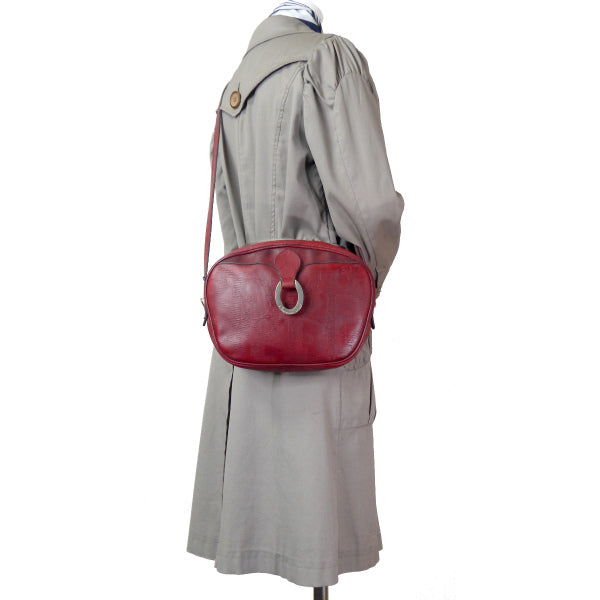 OLD Dior オーバルロゴ金具トロッター柄ショルダー(赤)