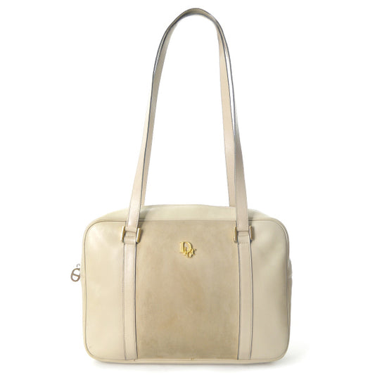 C.Dior コンビレザー ロゴトートバッグ(ベージュ)