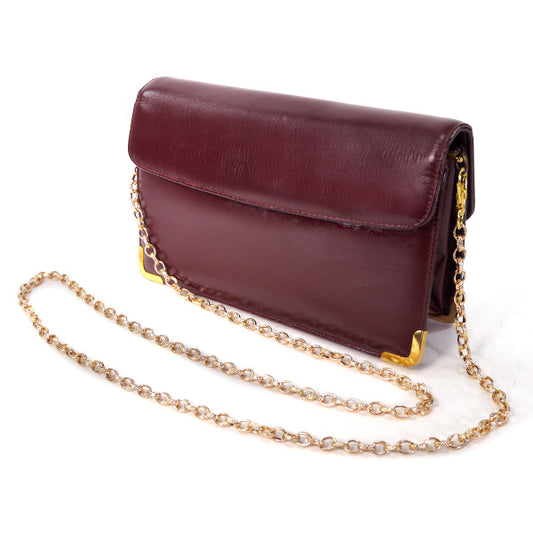 OLD Dior 総革CDロゴ2WAYチェーンバッグ(ボルドー)