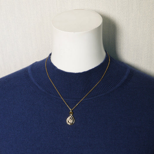 C.Dior ゴールドネックレス(オニキス)