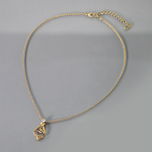 C.Dior CDモチーフ×ジルコニア ネックレス(ゴールド)