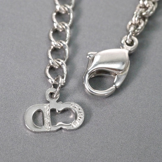 C.Dior CDロゴ×ジルコニア ネックレス(シルバー)