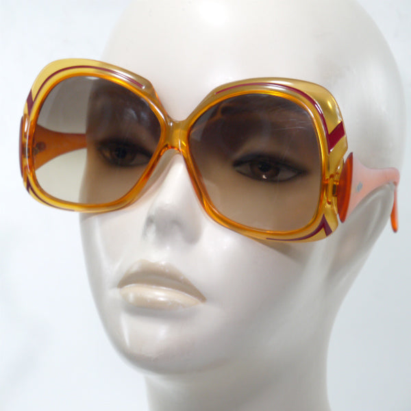 Old Dior ビッグフレーム70sサングラス(アンバー)