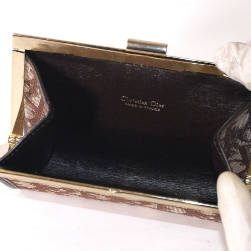 Old Dior トロッター柄 がま口ポーチ(茶)