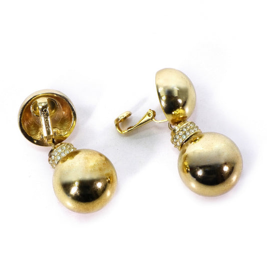 Vintage C.Dior ゴールドボール イヤリング