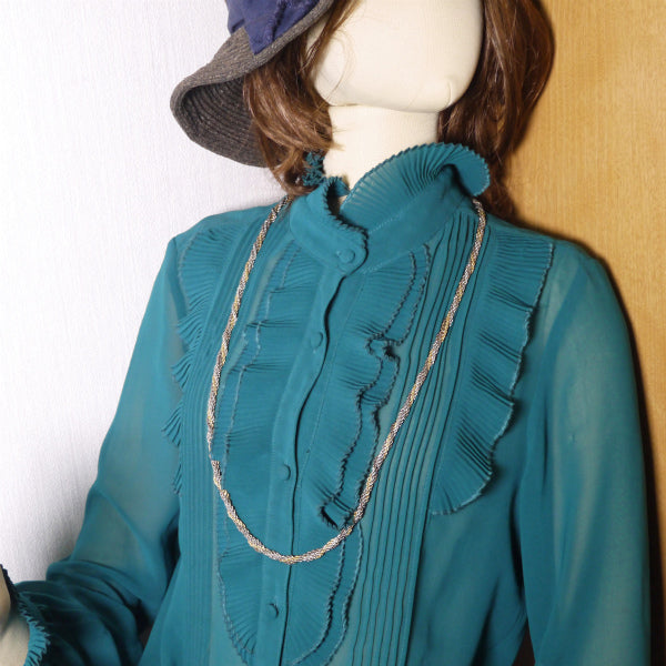 C.Dior ゴールド×シルバー ロープチェーンネックレス