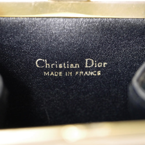 Old Dior トロッター柄がま口ミニポーチ(紺)