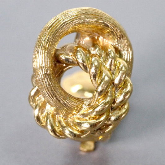 Old Dior ロープデザイン イヤリング(ゴールド)