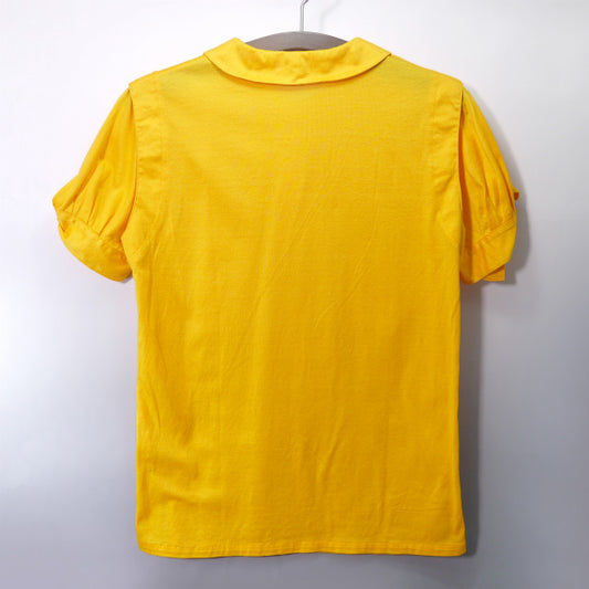 Old Dior 袖結びコットン ポロシャツ(黄)