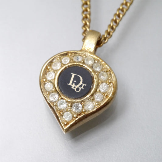 C.Dior ドロップ型ネックレス(ジルコニア×ブラック)