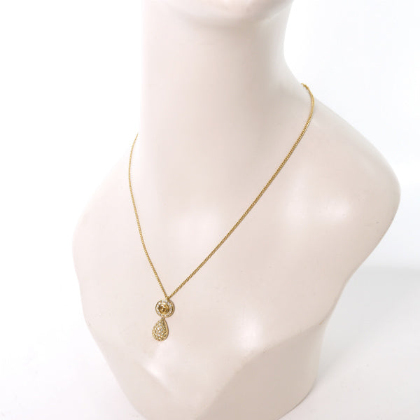 OLD Dior ドロップ型CDロゴ ネックレス(ゴールド)